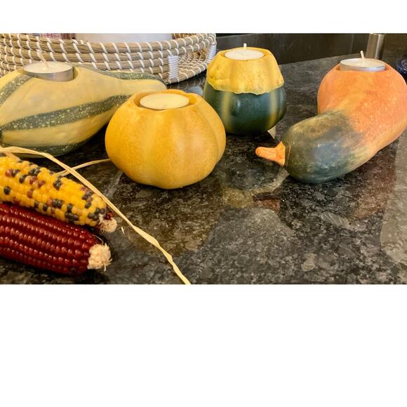 HOLIDAY | Ceramic Gourds - Thanksgiving Fall Table Decor | 4 piece Set - Picture 2 of 3